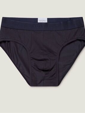 Sunspel Stretch Cotton Briefs Navy Men’s Size Medium New